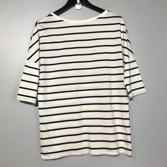 2for$20 Jacob Blue and White Stripes Short Sleeve Large - Picture 3 of 7
